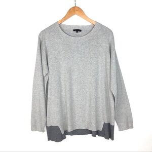 Lafayette 148 New York gray colorblock sweater L